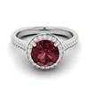 Rhodolite Garnet Ring White Gold Halo Edelweiss
