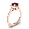 Rhodolite Garnet Ring Rose Gold Halo Edelweiss