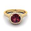 Rhodolite Garnet Ring Yellow Gold Halo Edelweiss