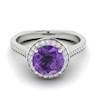 Amethyst White Gold Halo Engagement Ring Edelweiss