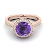 Amethyst Rose Gold Halo Engagement Ring Edelweiss