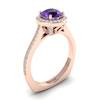 Amethyst Rose Gold Halo Engagement Ring Edelweiss