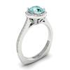 Aquamarine White Gold Halo Engagement Ring Edelweiss