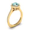 Aquamarine Yellow Gold Halo Engagement Ring Edelweiss