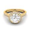 Diamond Yellow Gold Halo Engagement Ring Edelweiss