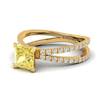 Yellow Sapphire Yellow Gold Princess Cut Engagement Ring Florentine