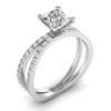 White Sapphire White Gold Princess Cut Engagement Ring Florentine