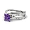 Amethyst White Gold Princess Cut Engagement Ring Florentine