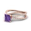 Amethyst Rose Gold Princess Cut Engagement Ring Florentine
