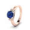 Blue Sapphire Rose Gold Two Tone Engagement Ring Passiflora