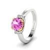 GIA Certified Diamonds Surround the Natural Pink Sapphire Centre Stone