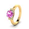 Pink Ceylon sapphire with GIA certified diamond accents on two tone gold band