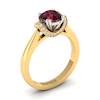 Garnet Ring Yellow Gold Two Tone Passiflora