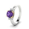Amethyst White Gold Two Tone Engagement Ring Passiflora