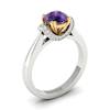 Amethyst White Gold Two Tone Engagement Ring Passiflora