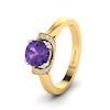 Amethyst Yellow Gold Two Tone Engagement Ring Passiflora