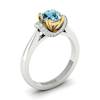 Aquamarine White Gold Two Tone Engagement Ring Passiflora