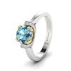 Aquamarine White Gold Two Tone Engagement Ring Passiflora