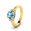 Aquamarine Yellow Gold Two Tone Engagement Ring Passiflora