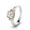 White Sapphire White Gold Two Tone Engagement Ring Passiflora