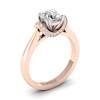 White Sapphire Rose Gold Two Tone Engagement Ring Passiflora