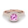 Pink Sapphire Rose Gold Cushion Cut Engagement Ring Milky Way