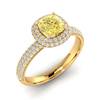 Yellow Sapphire Yellow Gold Cushion Cut Engagement Ring Milky Way