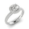 Diamond Platinum Cushion Cut Engagement Ring Milky Way