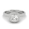 Diamond Platinum Cushion Cut Engagement Ring Milky Way
