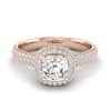 Diamond Rose Gold Cushion Cut Engagement Ring Milky Way