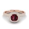 Garnet Ring Rose Gold Cushion Cut Milky Way
