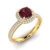 Garnet Ring Yellow Gold Cushion Cut Milky Way