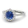 Blue Sapphire White Gold Halo Engagement Ring Niagara