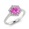 Pink Sapphire White Gold Halo Engagement Ring Niagara