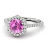 Pink Sapphire White Gold Halo Engagement Ring Niagara