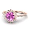 Pink Sapphire Rose Gold Halo Engagement Ring Niagara