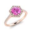 Pink Sapphire Rose Gold Halo Engagement Ring Niagara