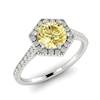 Yellow Sapphire White Gold Halo Engagement Ring Niagara