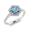 Aquamarine White Gold Halo Engagement Ring Niagara