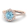 Aquamarine Rose Gold Halo Engagement Ring Niagara