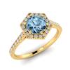 Aquamarine Yellow Gold Halo Engagement Ring Niagara