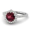 Garnet Ring White Gold Halo Niagara