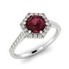 Garnet Ring White Gold Halo Niagara