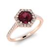 Garnet Ring Rose Gold Halo Niagara
