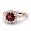 Garnet Ring Rose Gold Halo Niagara