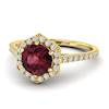 Garnet Ring Yellow Gold Halo Niagara