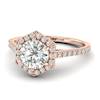 White Sapphire Rose Gold Halo Engagement Ring Niagara