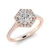 White Sapphire Rose Gold Halo Engagement Ring Niagara