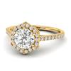 White Sapphire Yellow Gold Halo Engagement Ring Niagara