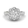 Diamond White Gold Floral Halo Engagement Ring Santorini